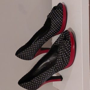 Candie's Polka Dotted Peep Toe Pumps